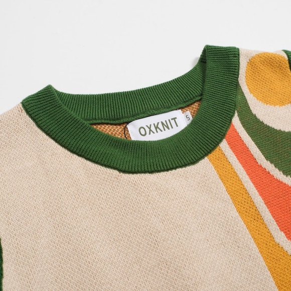 OXKNIT WOMEN’S RETRO-INSPIRED KNIT SET WITH BOLD GEOMETRIC GRAPHIC small - Picture 9 of 14